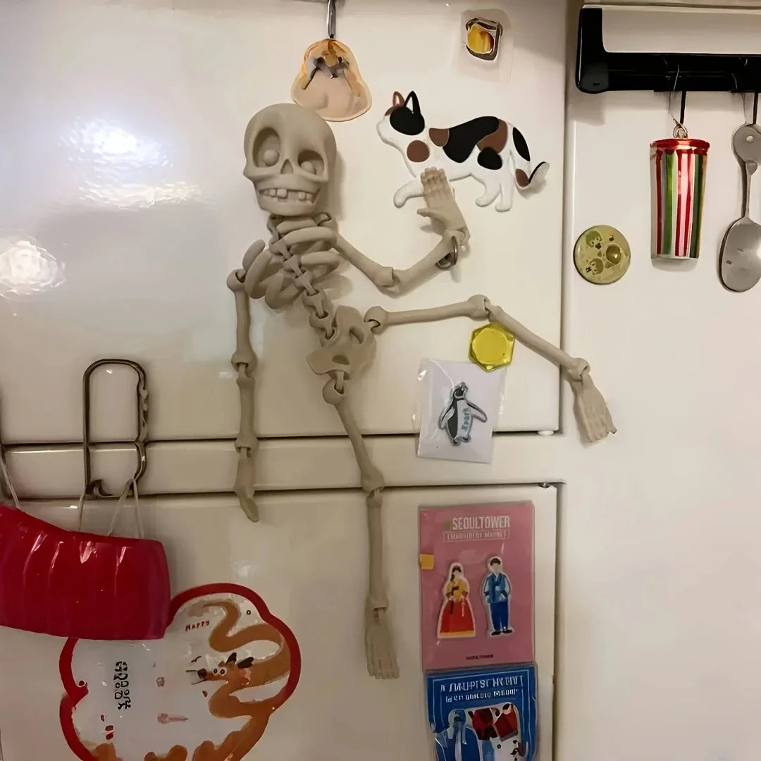 1Pc Magnetic Poseable Skull Fridge Magnet Funny Halloween Gift Easter