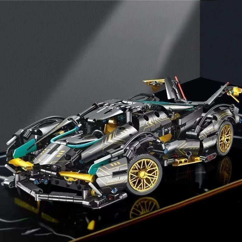 1638-Piece Racing Car Building Block Set - High-Quality DIY