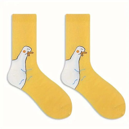 1/6 Pairs Cartoon Women Socks Fashionable And Versatile Cute Design