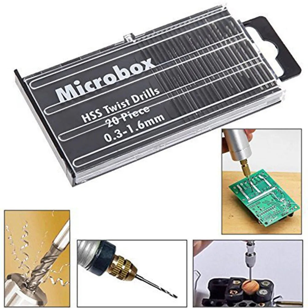 20Pcs Drill Bits For Precision Crafts Jewellery Watch Repair Model