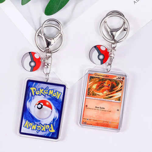 Pokémon Card Cute Acrylic Car Keychain Accessories Pikachu Charizard