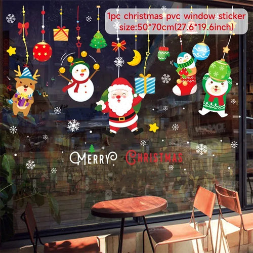 Christmas Window Sticker Merry Christmas Decorations For Home 2023