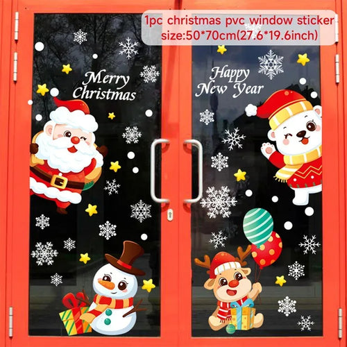 Christmas Window Sticker Merry Christmas Decorations For Home 2023