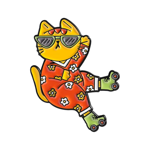 1-9 Pcs/Set Anime Turbo Granny Luck Cat Brooch Enamel Pins Cartoon