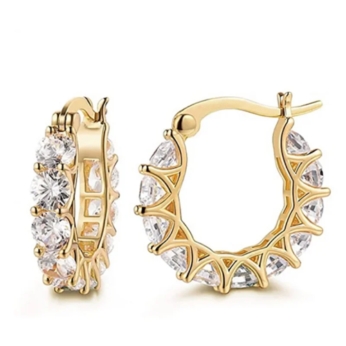 High Quality Cubic Zirconia Women Hoop Earrings Stylish Girl