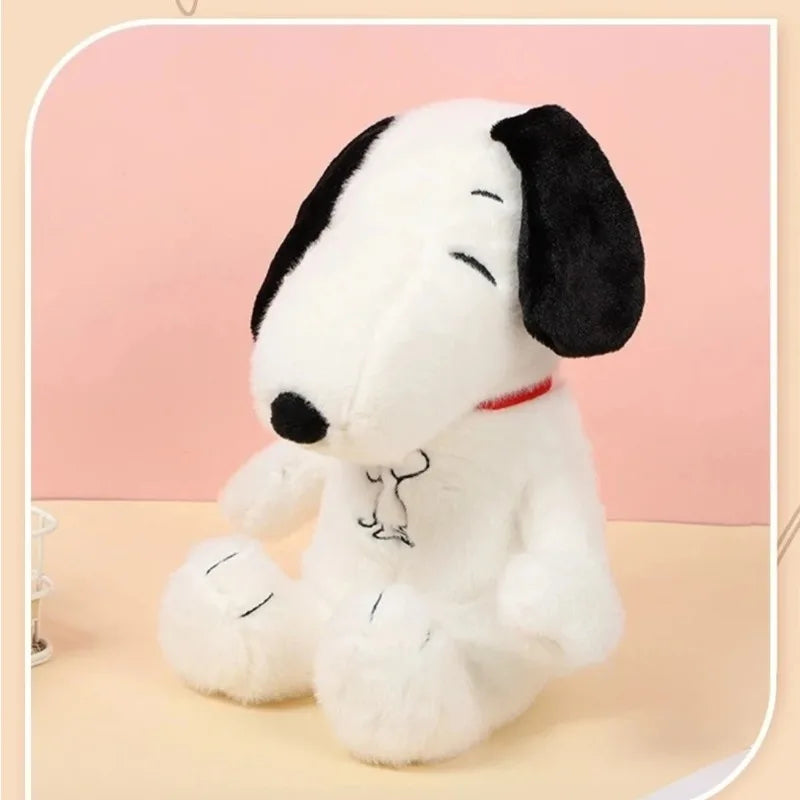 New Baby Breathing Soothing Snoopy white dog Plush Doll Sleeping