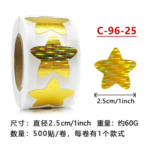 500pcs Colorful Star Adhesive Holographic Star Stickers Scrapbook