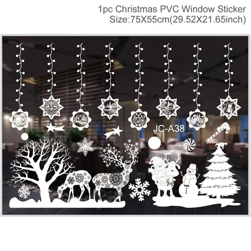 Christmas Window Sticker Merry Christmas Decorations For Home 2023