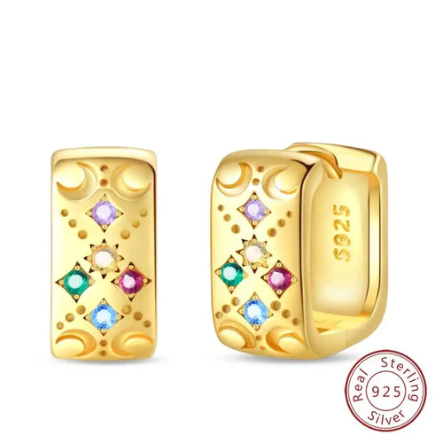 Hot 925 Sterling Silver Earrings Charm Simple Shining Lotus Zircon