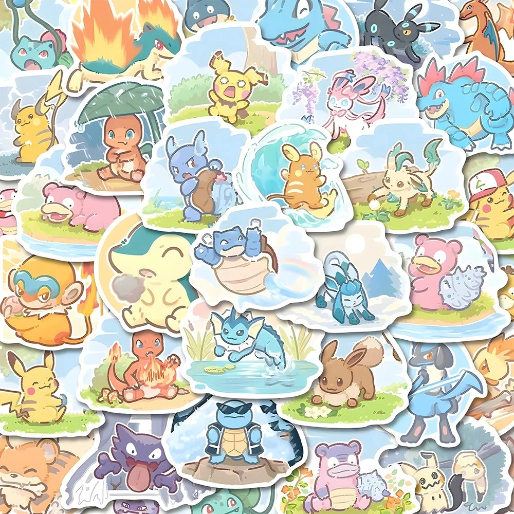 10/30/63pcs Cute Anime Pokemon Stickers Pikachu Cartoon Decals DIY