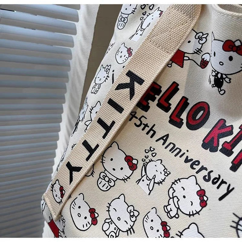 Sanrio Hello Kitty Large Capacity Shoulder Bag Cartoon Kt Cat Handbag