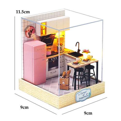 Kitten Mini Doll House 3D Puzzle Assembly Model Building Kit Creative