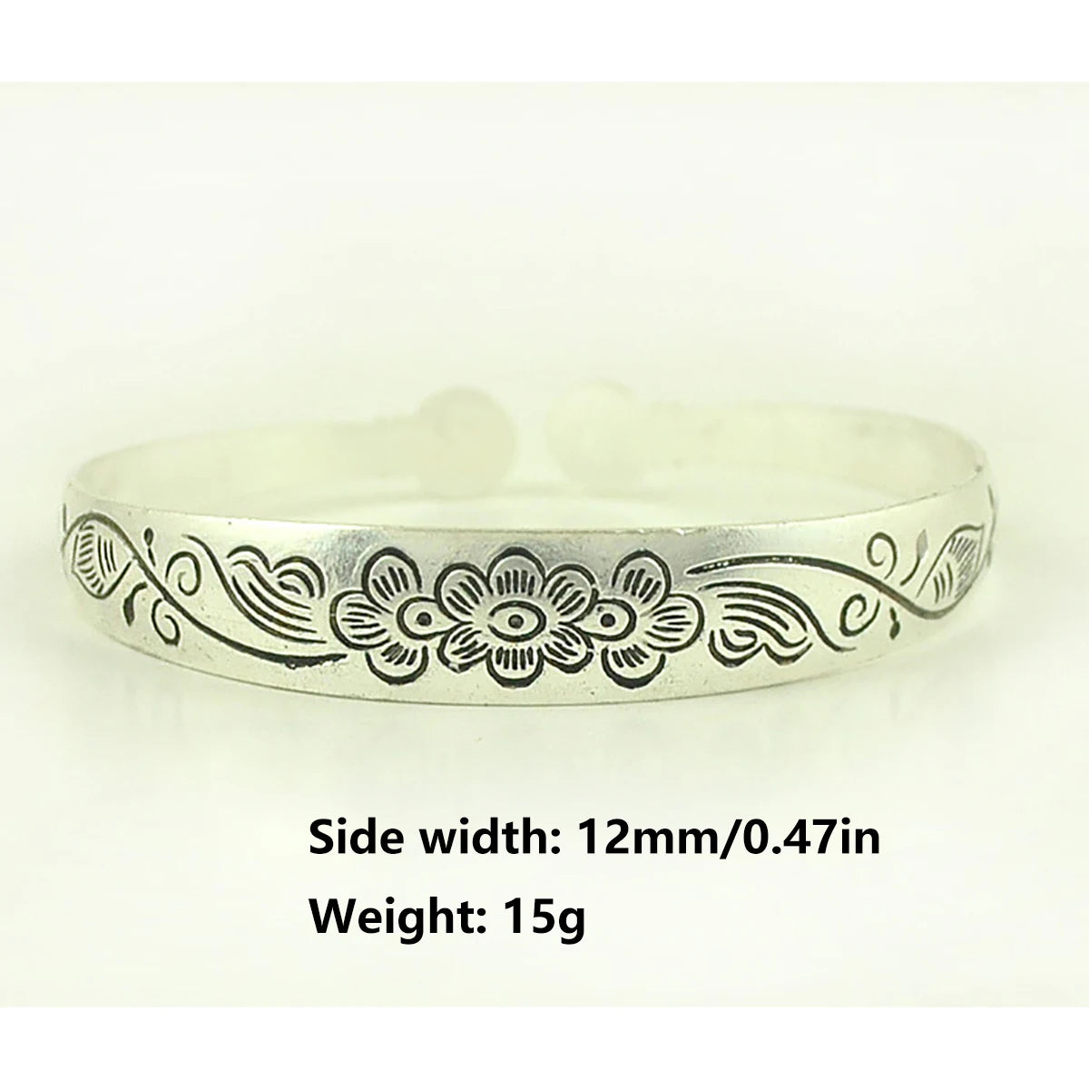 New Retro Cuff Bracelets Tibetan Silver Metal Carving Fish Elephant