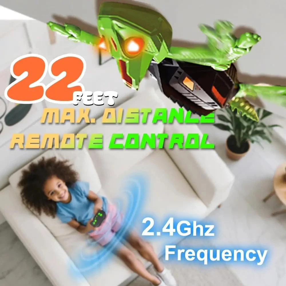 Rechargeable RC Gecko Toy Remote Control Lizard for Kids LED Eyes Dual