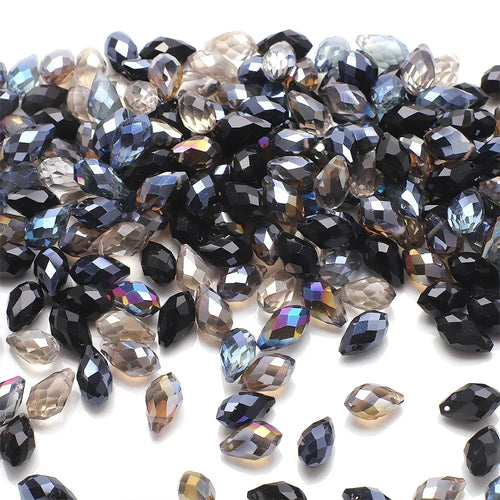30Pcs/Lot Green Crystal Glass Faceted Teardrop Loose Beads Crafts