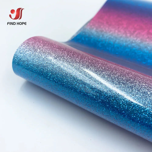 Heat Transfer Vinyl HTV Craft Rainbow Glitter Iron-on Transfer Garment