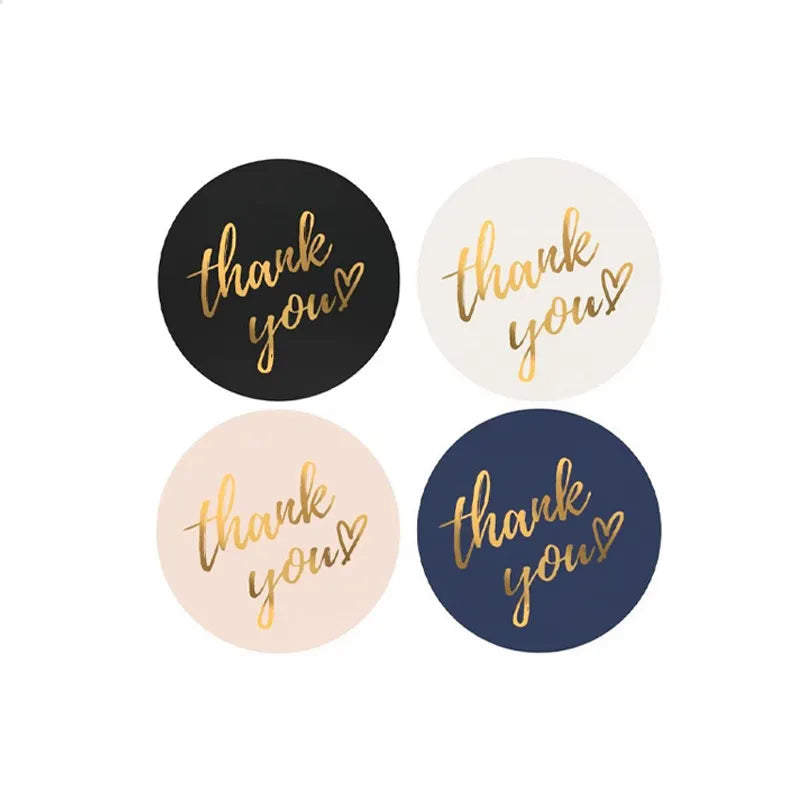 50-500pcs 1inch Blue Thank You Stickers For Envelope Sealing Labels
