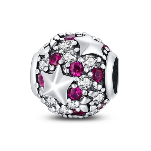 Classic Silver Plated Lotus Guardian Angel Heart-Shaped Zircon Charms
