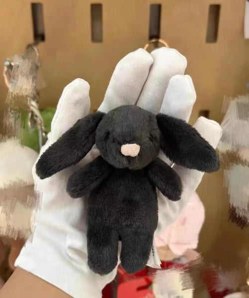 Stuffed Animals Cute Cartoon Rabbit Keychain Love Pompom Trinket Toy