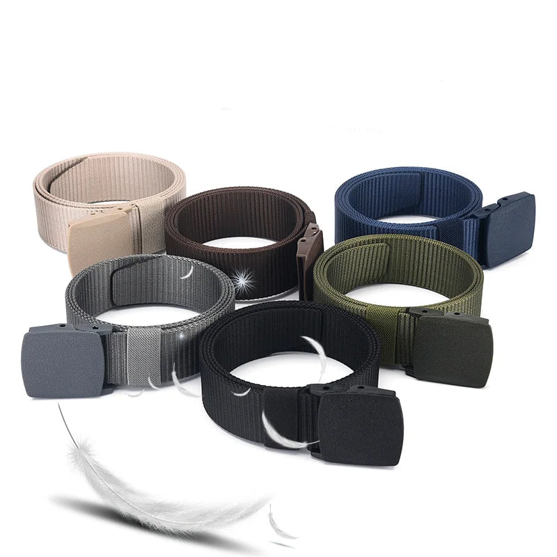 Canvas Belt with Automatic Plastic Buckle - Perfect for Outdoor Sports