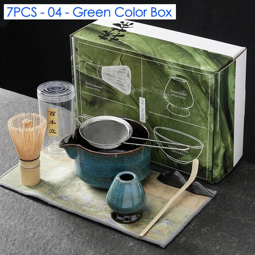 4/6/7PCS Japanese Matcha Blender Set with Bamboo Whisk Matcha Brush