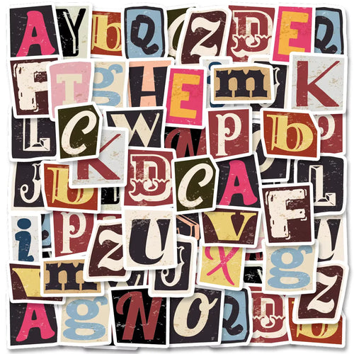 DIY Retro Letter Colorful English Alphabet Stickers, Decorative