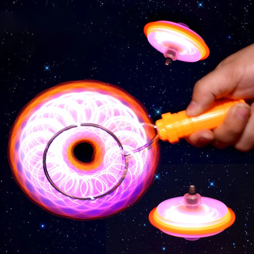 Led Magic Magnetic Orbit Spinning Top Toy Creative Hand Cranked Color