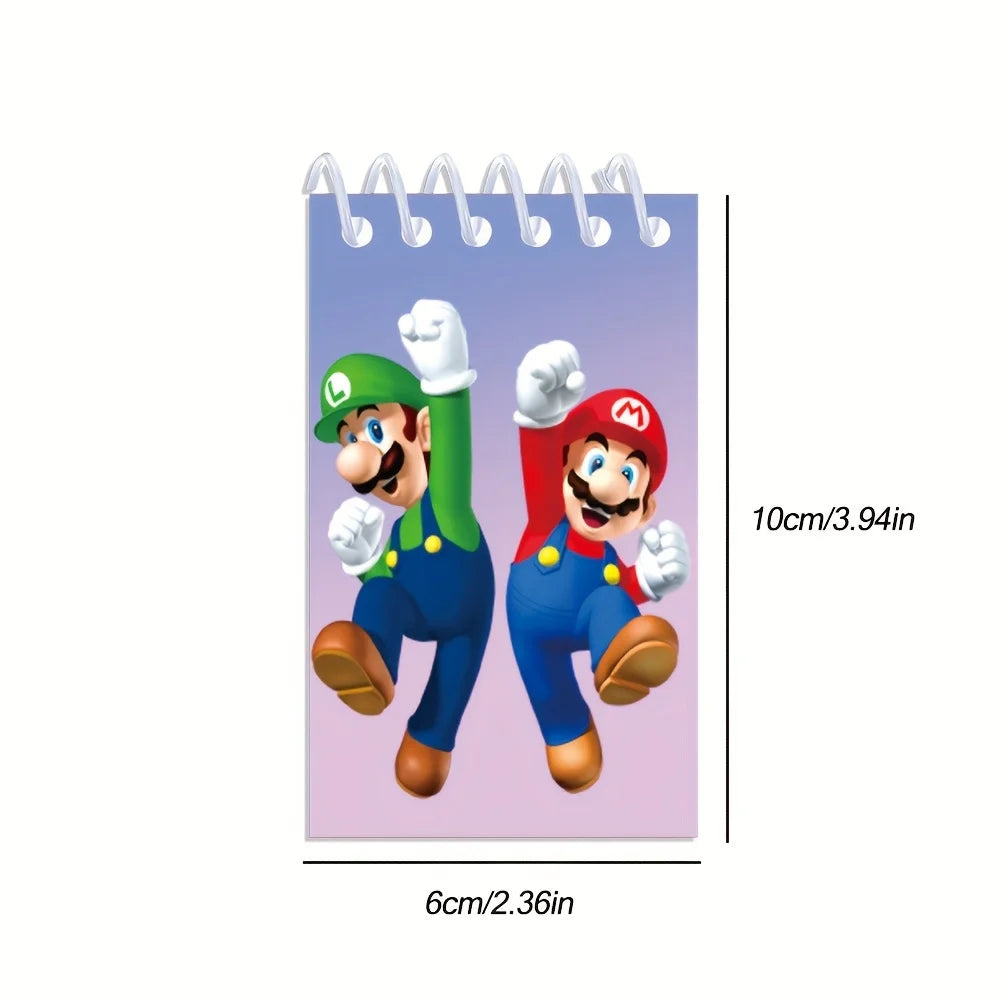 10pcs Super Mario Notebook Party Favors Cartoon Character Coil Book