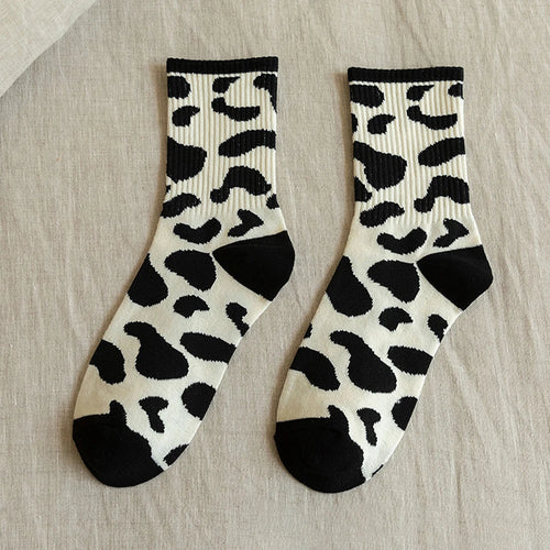 1/6 Pairs Cartoon Women Socks Fashionable And Versatile Cute Design