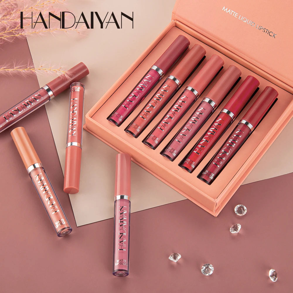 HANDAIYAN Set of 6 NonStick Cup Liquid lipstick , Long-Lasting Lip