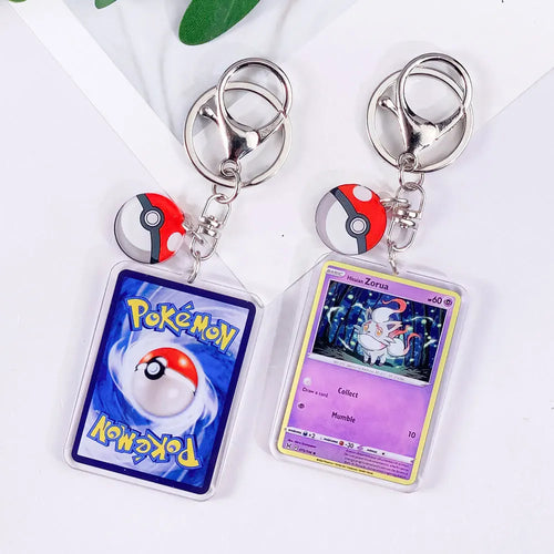 Pokémon Card Cute Acrylic Car Keychain Accessories Pikachu Charizard
