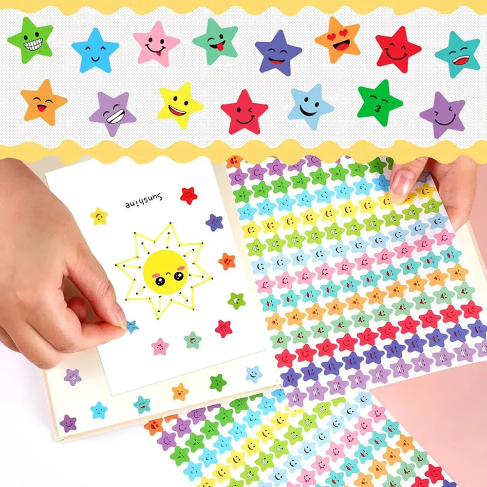 450-3000 Sheet Happy Face Stars Reward Sign Stickers Pack DIY