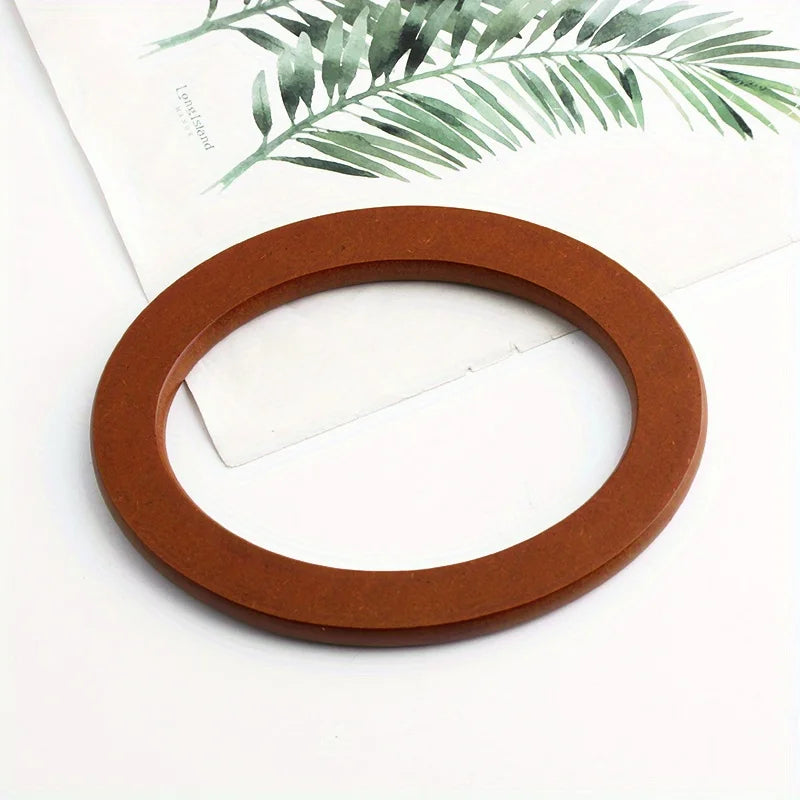 2PCS Oval Wooden Purse Handle Replacement Handmade Bag Handbag
