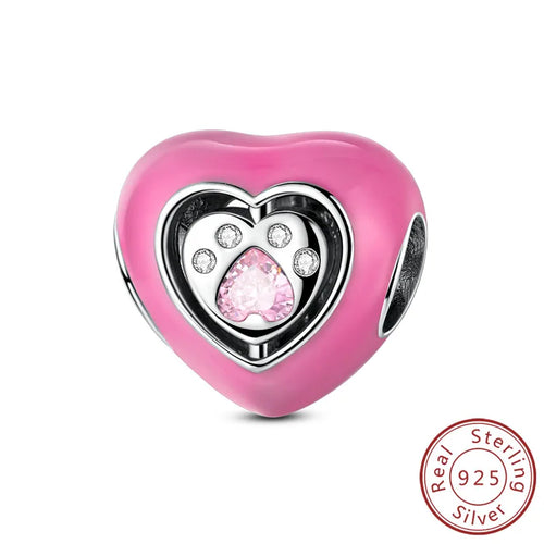 New Love Heart Shaped Charms 925 Sterling Silver Family Love