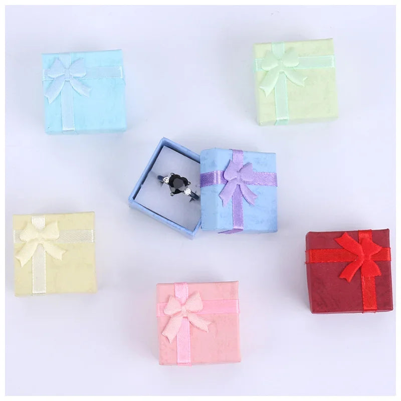 12pcs Paper Box Jewelry Packaging Box Multi-color Earrings Ring Box