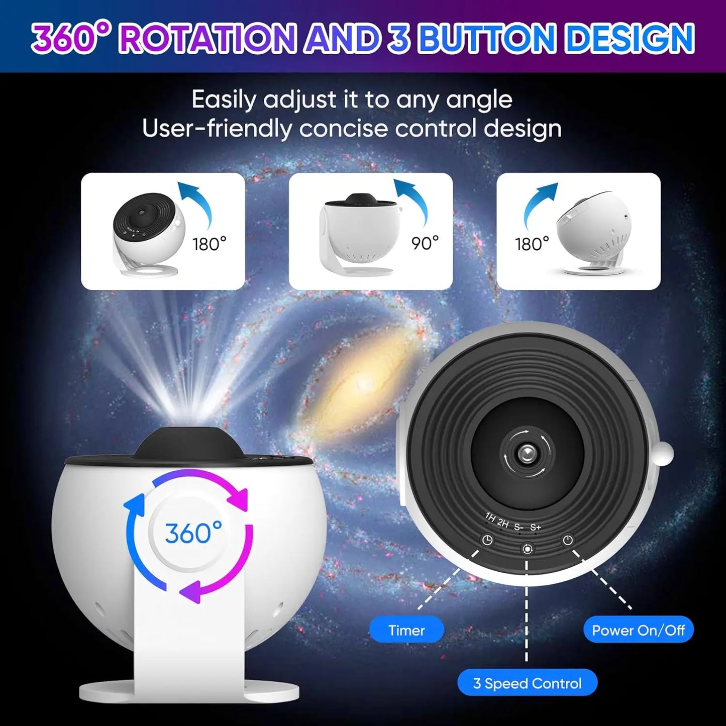 Star Projector Night Light Planetarium Projector 360° Rotate Galaxy