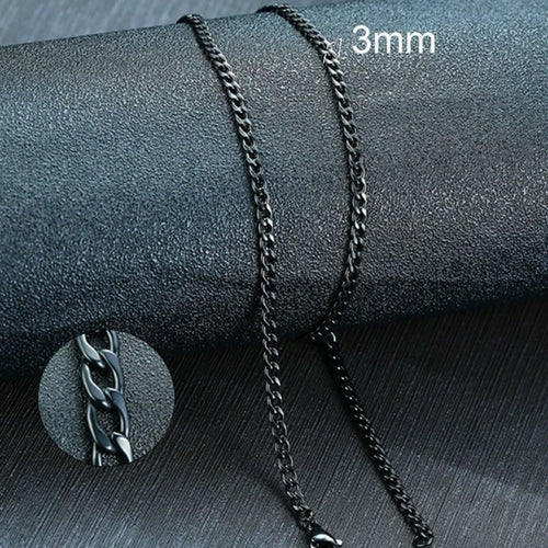 Vnox Men's Cuban Link Chain Necklace Stainless Steel Gold Black Color