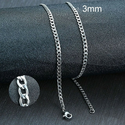 Vnox Men's Cuban Link Chain Necklace Stainless Steel Gold Black Color