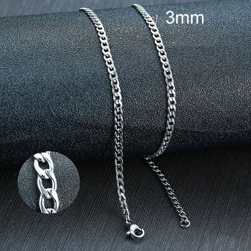 Vnox Men's Cuban Link Chain Necklace Stainless Steel Gold Black Color